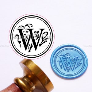 Personalisierter Siegelstempel - Siegelstempel mit Blume - Initial siegel stempel - Buchstabe Siegel stempel