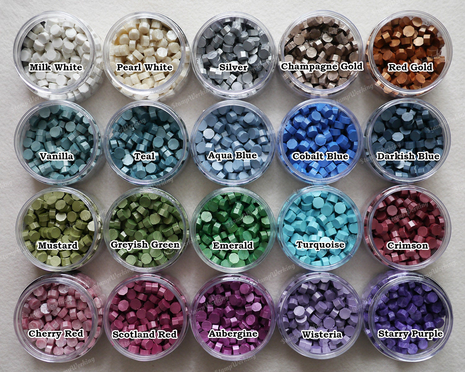 Classic Sealing Wax Beads 24 Colors Collection - Wedding Wax Seal Beads -  Packed with 40 pcs Beads in Bottle - Suitable for 18-20 Seals