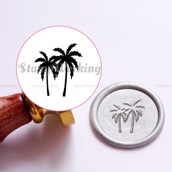 Palm Tree Wax Seal Stamp - Beach Time Sealing Wax Stamp - Ocean Wax Seal Stamps - Gift Box Wax Stamp - Package Decoration Wax Sealing Stamp