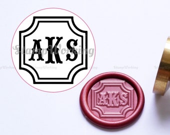 Monogram in Plaque Wax Seal Stamp - Personalized Initial Sealing Wax Stamp - Custom Monogram Stamp - Wax Seal Stamp Kit - Sealing Wax Stamp