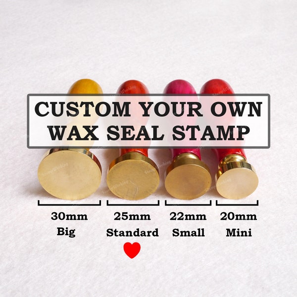 Custom Wax Seal Stamp - Personalized Sealing Wax Stamp - Wedding Invitation Wax Stamp Kit - Round Wax Seals Stamp 20, 22, 25, 30mm