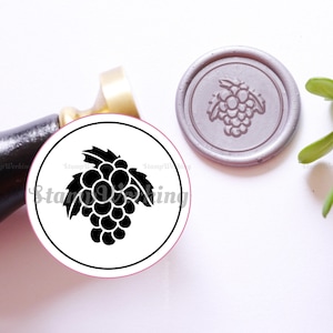 Timbre de sceau de cire de raisin - Timbre de cire de scellement de fruits - Timbre de scellement de cire de raisins - Kit de timbre de scellement d’aliments - Emballage de boîte cadeau alimentaire Sceau de cire