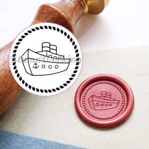 Sello de cera del barco del ferry - Sello de cera de sellado náutico - Sello de cera de decoración del paquete - Sello de sello de cera de la caja de regalo - Sello de molde de chocolate