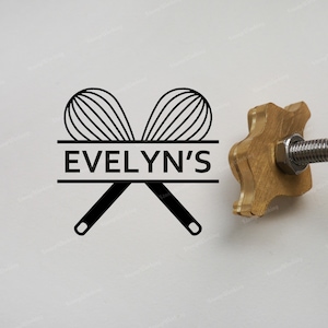 Custom Branding Iron Stamp - Personalized Branding Iron Stamp - Double Whisk  - Branding Iron for Bakery Bread Cake Stamp