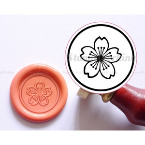 Timbre de cire de scellement de fleurs de cerisier - Timbre de sceau de cire Sakura - Scellement de cire de fleur - Timbre de scellement de cire - Timbre de scellement d’enveloppe de fleur de cerisier