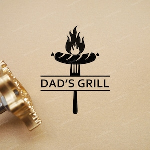 Personalized Branding Iron for Meat - Custom Dad&#39;s Grill Branding Iron Stamp - Custom BBQ Branding Iron Stamp for Steak Grill