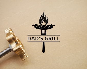 Personalized Branding Iron for Meat - Custom Dad's Grill Branding Iron Stamp - Custom BBQ Branding Iron Stamp for Steak Grill