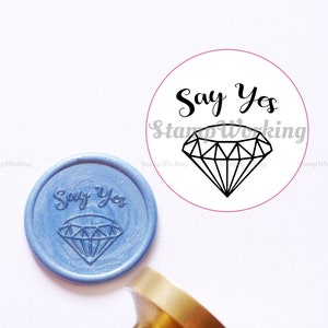 Voorstel Diamond Package Wax Seal Stamp - Ring Box Sealing Stamp - Say Yes Wax Seal Stamp - Verlovingscadeaupakket - Gift Wrapping Wax Seal