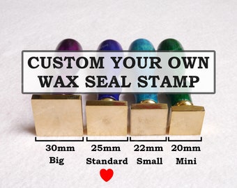 Custom Wax Seal Stamp - Personalized Sealing Wax Stamp - Wedding Invitation Wax Stamp Kit - Square Wax Seals Stamp 20, 22, 25, 30mm