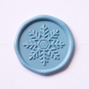 Sello de cera con forma de copo de nieve - Sello de cera navideño - Sello de cera para paquetes de regalo de invierno - Kit de sellos de cera para regalos de Navidad - Sello de cera