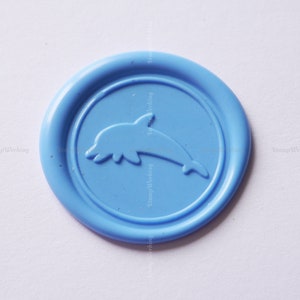 Timbre de sceau de cire de dauphin - Timbres de scellage de cire de dauphin - Sceaux de cire d'animal d'océan - Kit de timbre de sceau de cire personnalisé