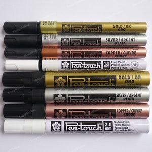 Wax Seal Coloring Marker Pen - Wax Seal Highlighter Pen - Permanent Color Marker - Waterproof Quick Dry - Gold Silver Copper White Marker