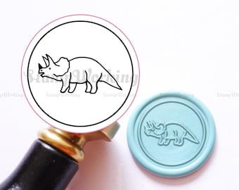 Nashorn Wachssiegel Stempel - Tier Siegelwachs Stempel - Nashorn Drache Wachssiegel - Geschenkverpackung Siegellack Stempel - Persönlicher Wachssiegel Stempel