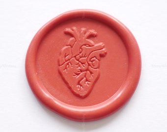 Anatomical Heart Sealing Wax Stamp - Heart Wax Seal Stamp - Medical Student Gift - Health Care Sealing Stamp - Cardiac Wax Seals Stamp