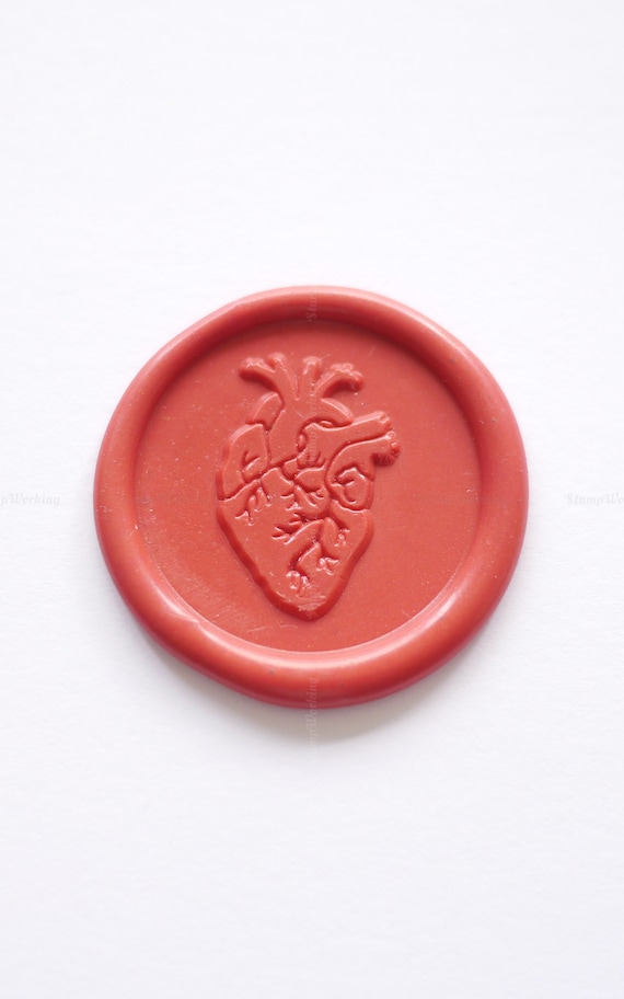 Anatomical Heart Sealing Wax Stamp - Heart Wax Seal Stamp - Medical Student Gift - Health Care Sealing Stamp - Cardiac Wax Seals Stamp