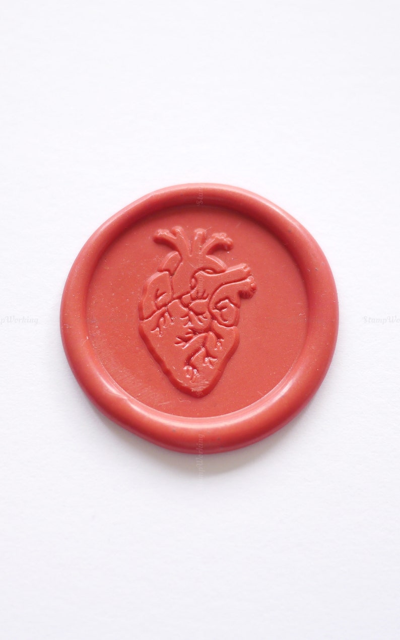 Anatomical Heart Sealing Wax Stamp - Heart Wax Seal Stamp - Medical Student Gift - Health Care Sealing Stamp - Cardiac Wax Seals Stamp
