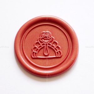 Timbre de cire de dinde - Timbre de cire de dinde mignon souriant - Sceaux de cire de Thanksgiving - Timbre de cire de scellement de Noël - Timbre de cire de dinde