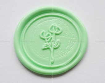 Birthmonth Flower Wax Stamp - Sweet Pea Flower Sealing Wax Stamp - Wedding Invitation - Custom Wax Seal Stamp