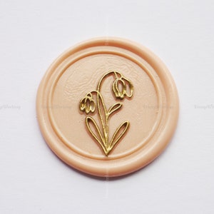 Snowdrop Flower Wax Seal Stamp - Birthmonth Flower Wax Stamp - Bruiloft Uitnodiging - Custom Wax Seal Stamp