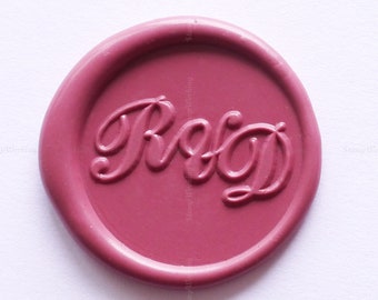 Script Font Initials Wax Seal Stamp - Custom Wedding Wax Seal Kit - Invitation Wax Stamp - Double Initial Wax Stamp - Wax Seal Stamp Kit