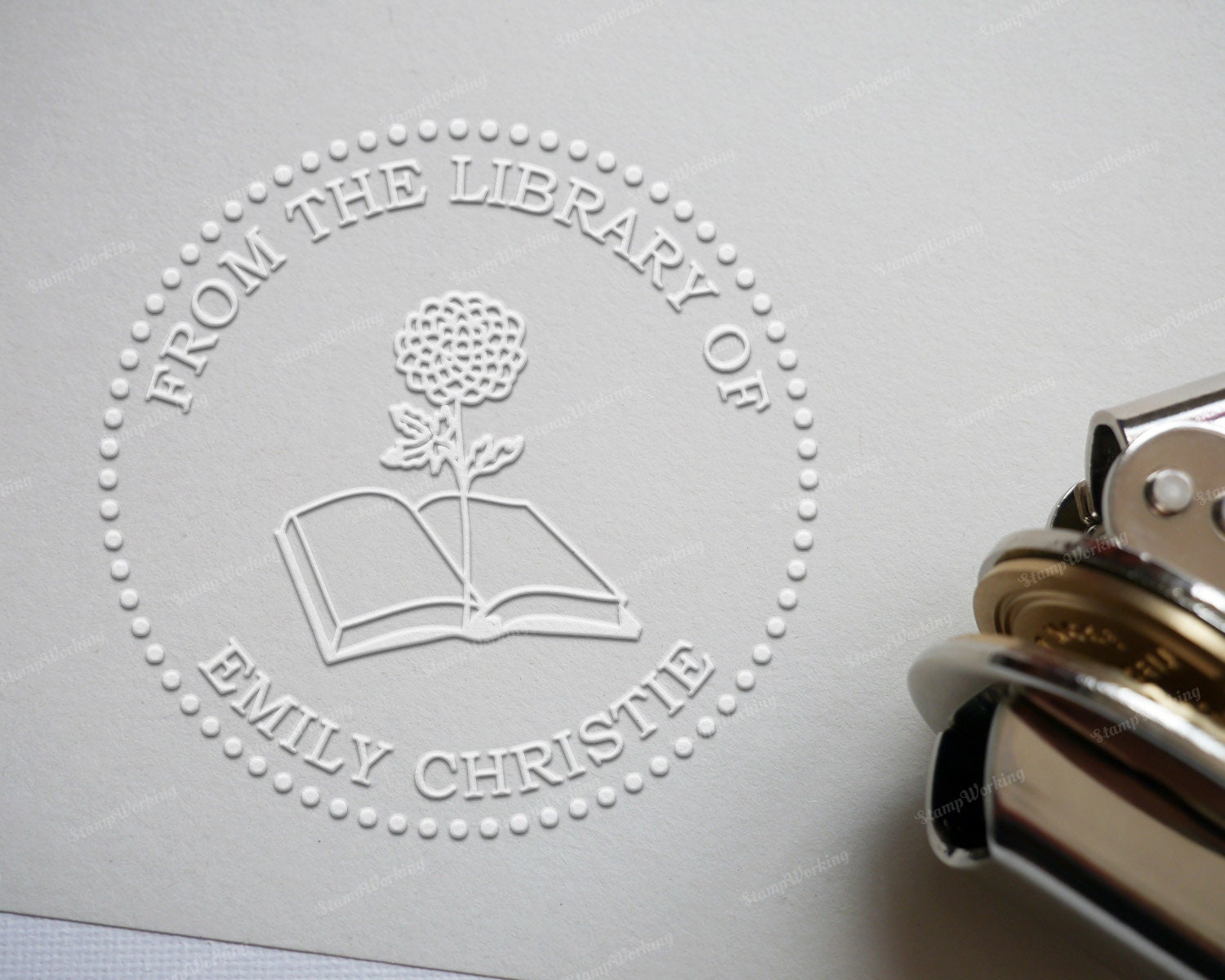 Custom Book Embosser - Personalized Library Stamp - This Book Belongs ...