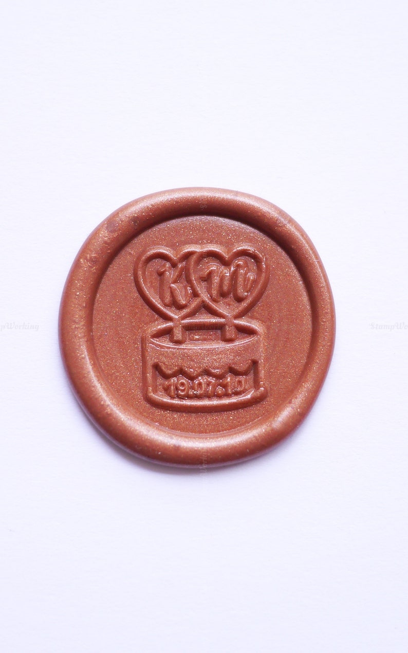 Initial Wax Seal Custom Wedding Invitation Sealing Stamp Wedding Cake Wax Seal Wedding Invitation Wax Seal Stamp Cake Wax Stamp