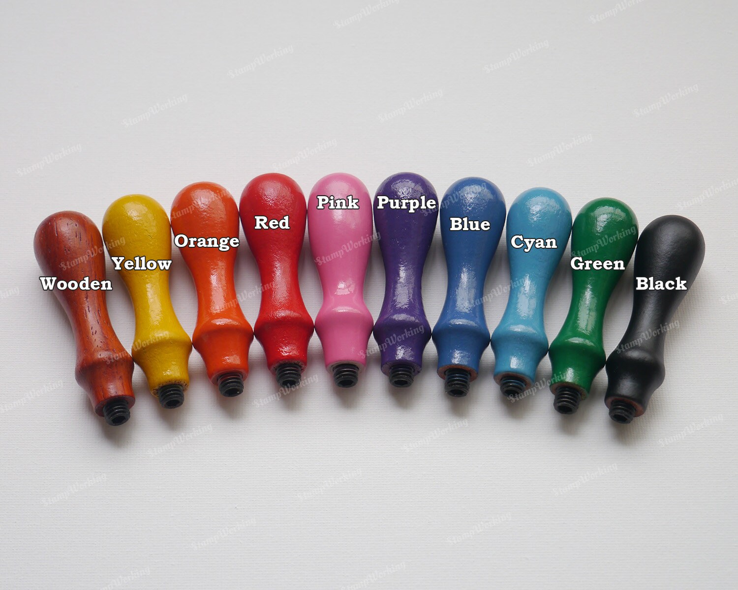 Handle Colour Standard Wooden Handle - 10 Colors Collection Wood Handle for Wax Seal ...