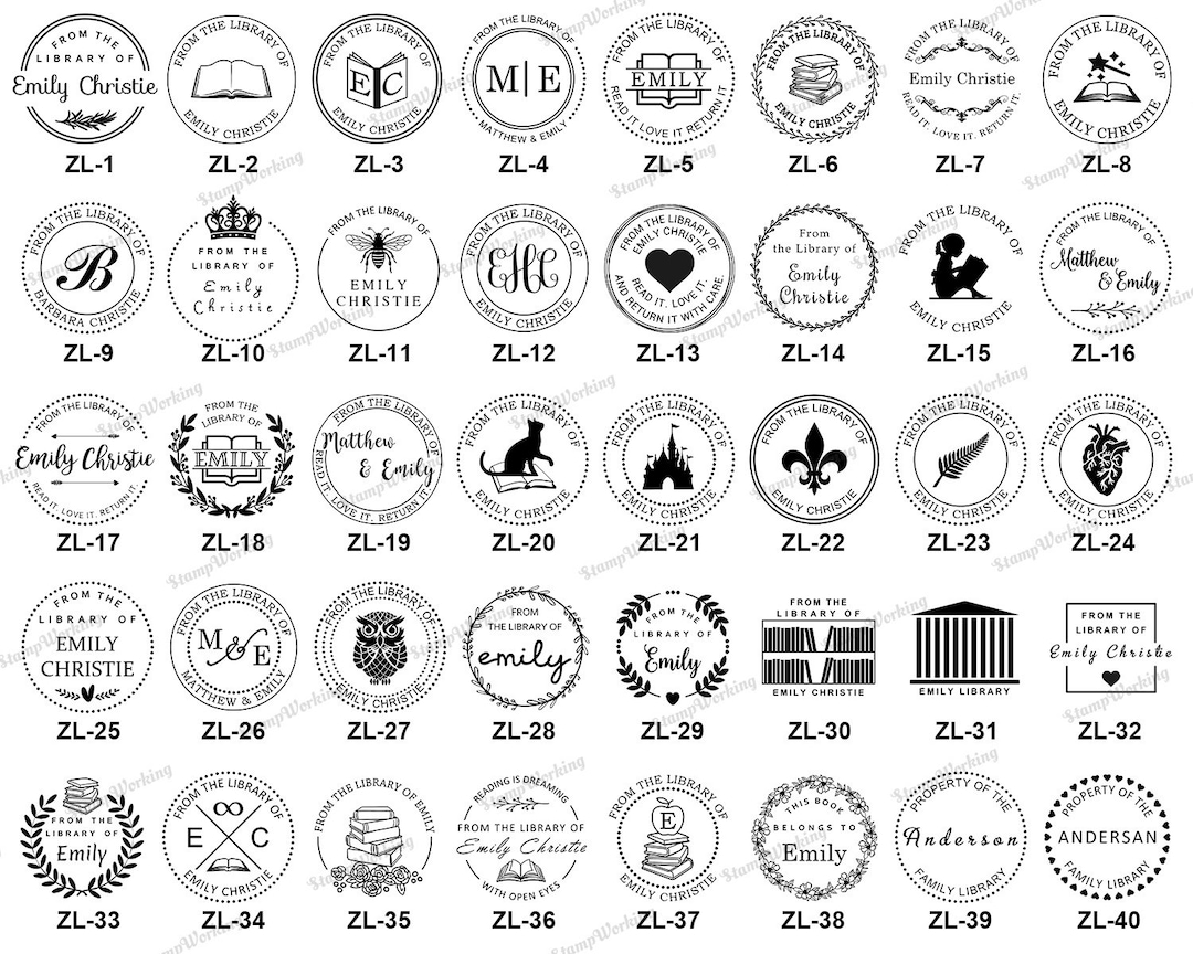 Gepersonaliseerde boekenstempel | Boekenreliëfstempel | Aangepaste