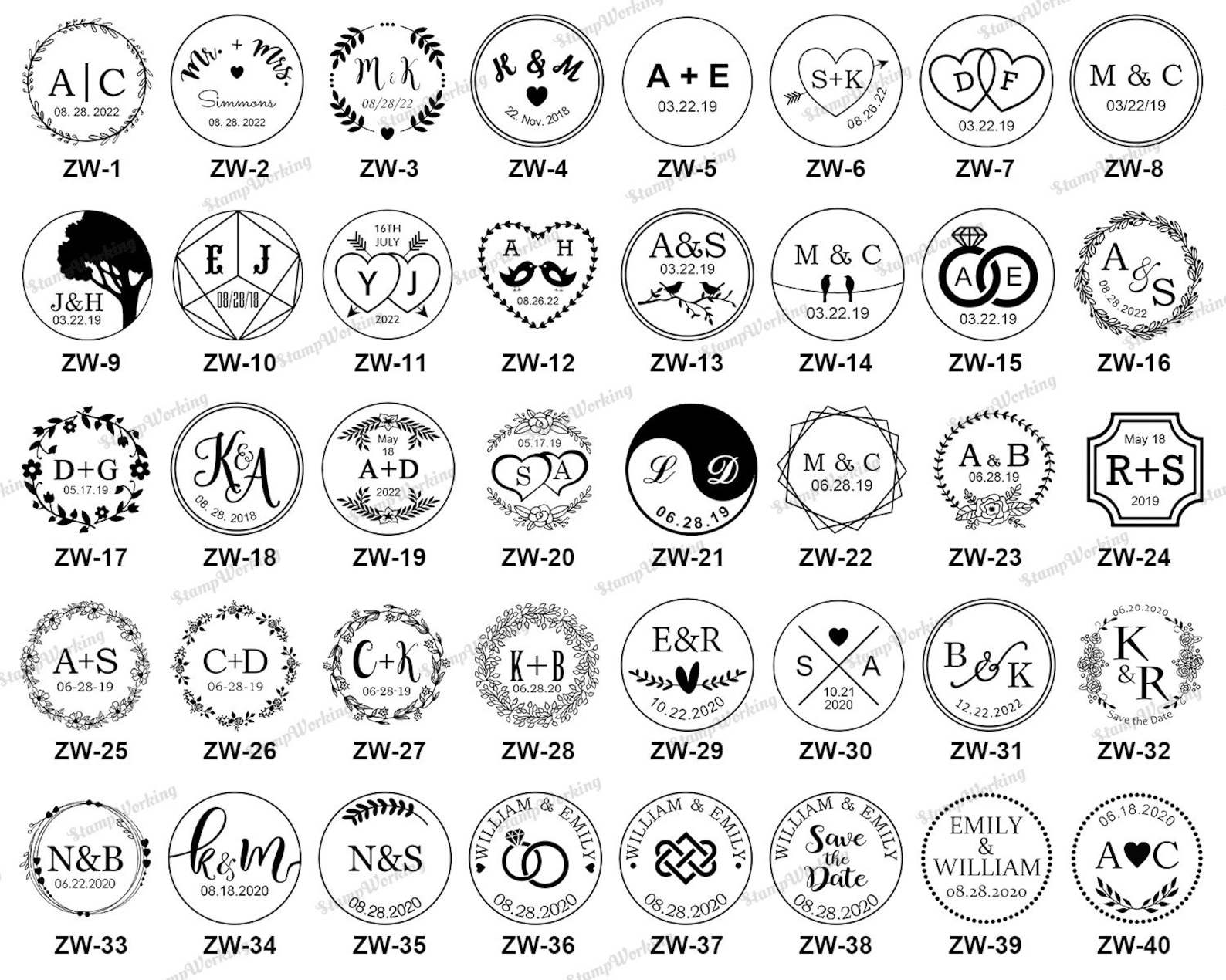 Custom Wedding Paper Embosser Stamp Personalized Envelopes Etsy