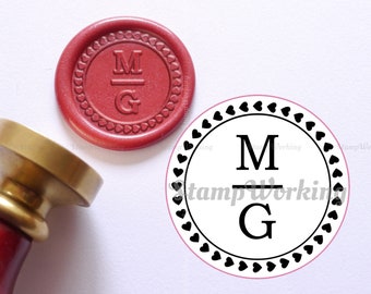 Custom Double Initial Wax Seal Stamp Kit - Personalized Wax Seal Stamp - Wax Stamp Kit - Wedding Wax Seal Stamp - Initials Wax Stamp