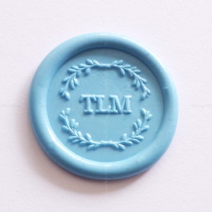 Dreifacher Initialen Wachssiegel Stempel - Personalisiertes Wachssiegel Mit Blätter Stempel - Monogramm Wax Seal Stempel Kit - Wachs Siegel