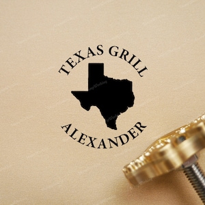 Texas Grill Branding Iron Stamp - Personalized BBQ Branding Iron Stamp - Fork and Spatula Branding Stamp - Branding Iron for BBQ Grill Steak