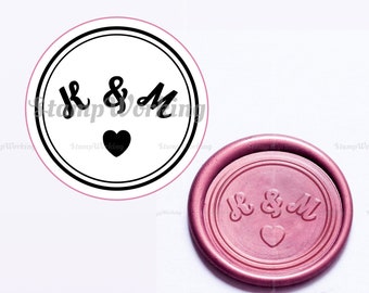 Custom Wedding Wax Seal Stamp - Personalized Initials with Heart Wax Stamp - Sealing Wax Stamp - Wedding Wax Seal Kit - Wax Seal Stamp Kit