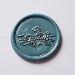Wave Wax Seal Stamp - Ocean Sealing Wax Stamp - Custom Wax Seal Stamp - Package Gift Wax Seal Stamp Kit