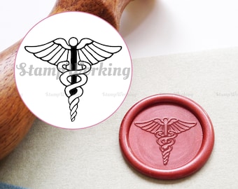 Caduceus Sealing Wax Stamp - Medicine Wax Seal Stamp - Medical Student Gift - Health Care Sealing Stamp - Gift Package Decoration Stamp