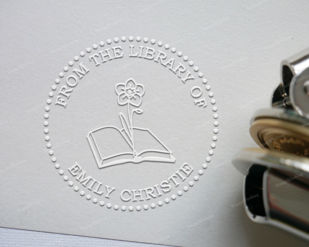 Custom Library Book Embosser Stamp - From the Library of - This Book ...