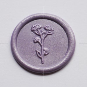 Timbre de sceau de cire de fleurs sauvages - Scellement de cire de fleurs sauvages - Scellement de cire florale - Sceau de cire d’invitation de mariage - Timbre de sceaux de cire de fleurs - Pack cadeau