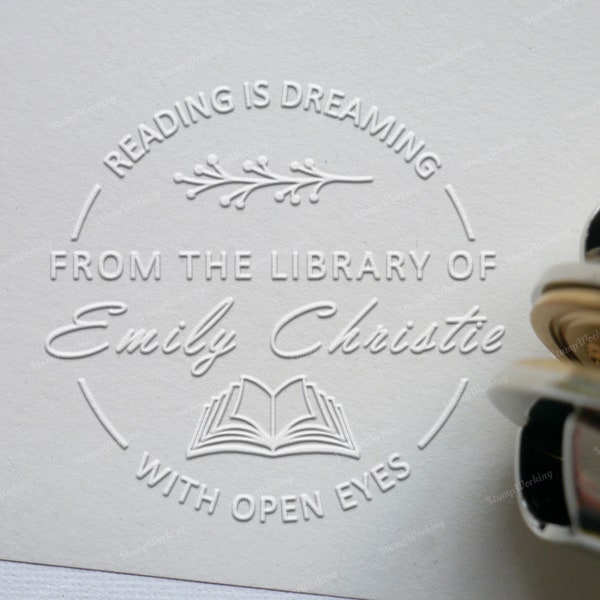 Custom Library Embosser Stamp - Custom Book Embossing Stamp - Personal Library Book Embosser - Library Embosser - Hand Hold Embosser