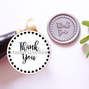Sello de cera de agradecimiento - Sello de cera de caja de regalo - Sello de sellado exprés gracias - Sello de cera de decoración del paquete - Kit de sello de cera