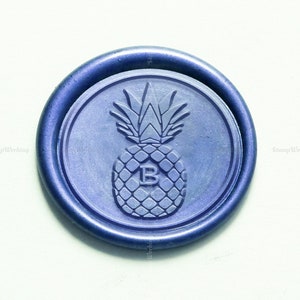 Personalized Initial with Pineapple Wax Seal Stamp - Fruit Sealing Wax Stamp - Food Wax Stamp Kit - Fruit Sealing Stamp - Gift Box Package
