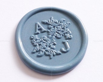 Personalized Initials with Flower Wax Seal Stamp - Custom Initial Wax Stamp - Letter Wax Seal - Wedding Wax Seal Kit - Custom Seal Stamp