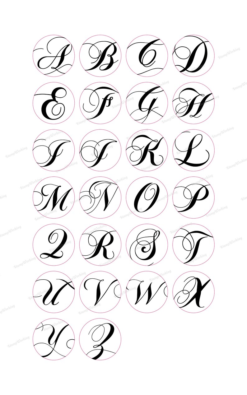 Fancy Single Initial Wax Seal Stamp Deluxe Script Font Wax Etsy