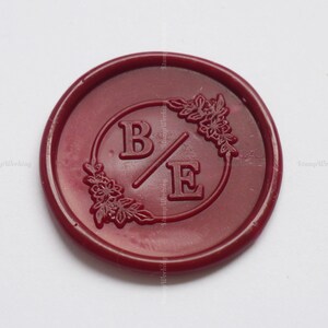 Wedding Inivitation Wax Seal Stamp - Personalized Wedding Wax Sealing Stamp - Initials Flower Wax Seal Stamp - Invitation Wax Seal Stamp