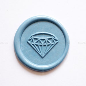 Timbre de sceau de cire de diamant - Timbre de cire de cravate de boîte de diamant - Timbre de cire de cire de Saint-Valentin - Timbre de cire de mariage - Cadeau pour l’amoureux Timbre