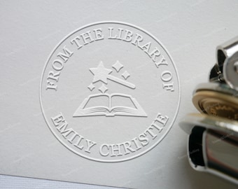Personalized Embosser Stamp - Custom Library Book Embosser - Book Embosser Embosser Stamp - Personalized Envelopes Embosser - Hand Embosser
