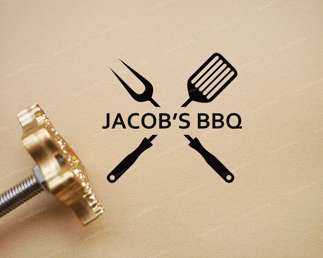 Grill Branding Iron Stamp Personalized BBQ Branding Iron Stamp Fork and