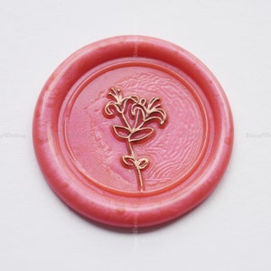 Honeysuckle Flower Wax Seal Stamp - Birthmonth Flower Wax Stamp - Wedding Invitation - Custom Wax Seal Stamp