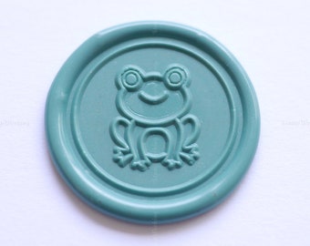 Frosch Siegel Stempel - Sitzender Frosch Siegelstempel - Süßer lächelnder Frosch Siegelstempel - Wachssiegel Stempel Set - Tierwachstempel