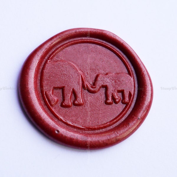 Mother and Baby Elephant Wax Seal Stamp - Elephant Wax Sealing Stamps - Animal Wax Seals - Personalized Sealing Wax Stamp - Wax Seal Stamp
