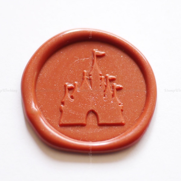 Sello de cera con forma de castillo - Sello de cera con diseño de castillo de dibujos animados - Sello de cera con forma de castillo para niños - Sello de cera para regalos - Sello de cera para paquetes